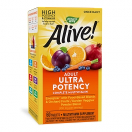  Multivitamine și minerale pentru adulți Nature's Way, Alive! Adult Ultra Potency, 60 tabs